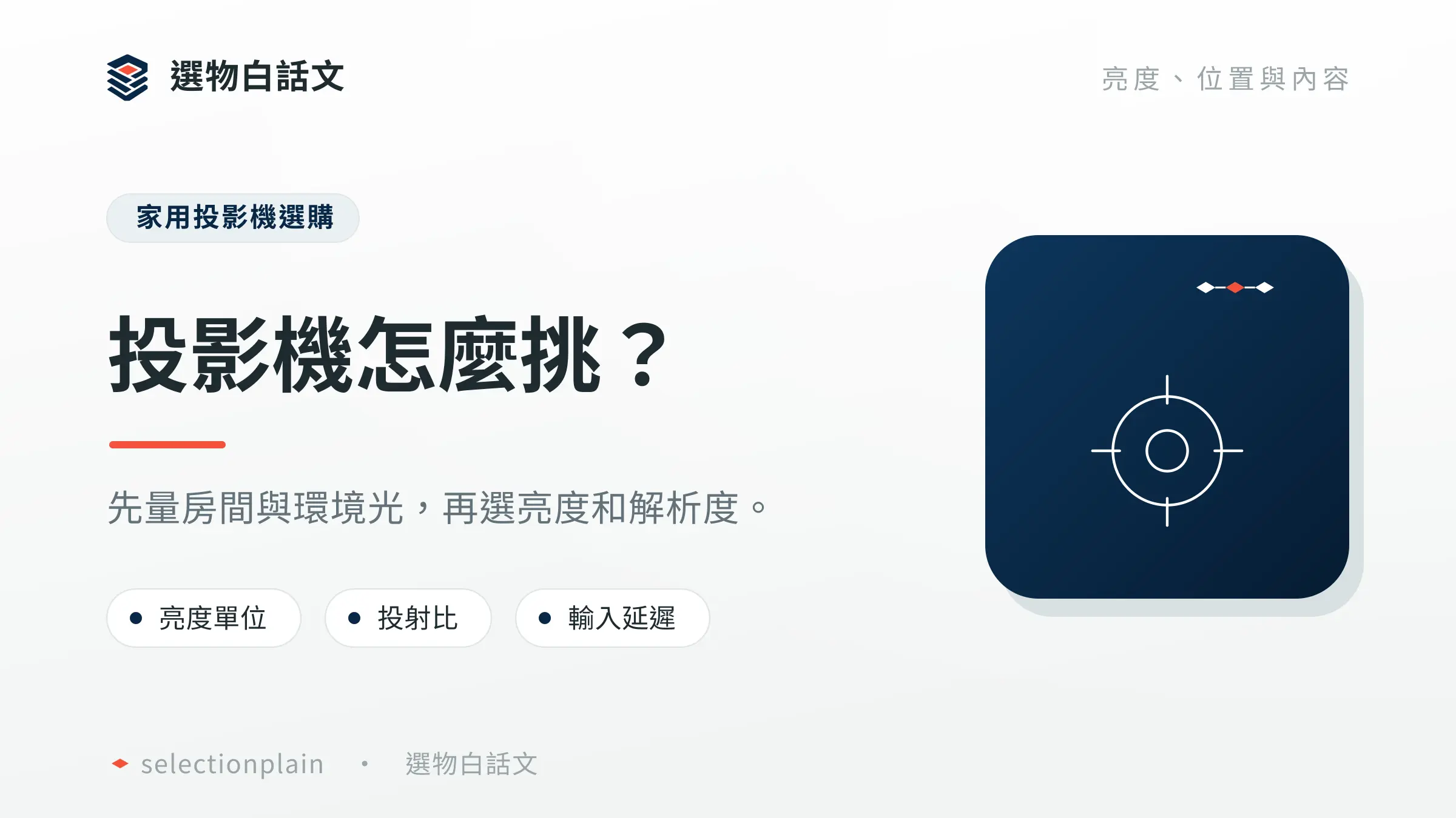 投影機推薦選購指南封面