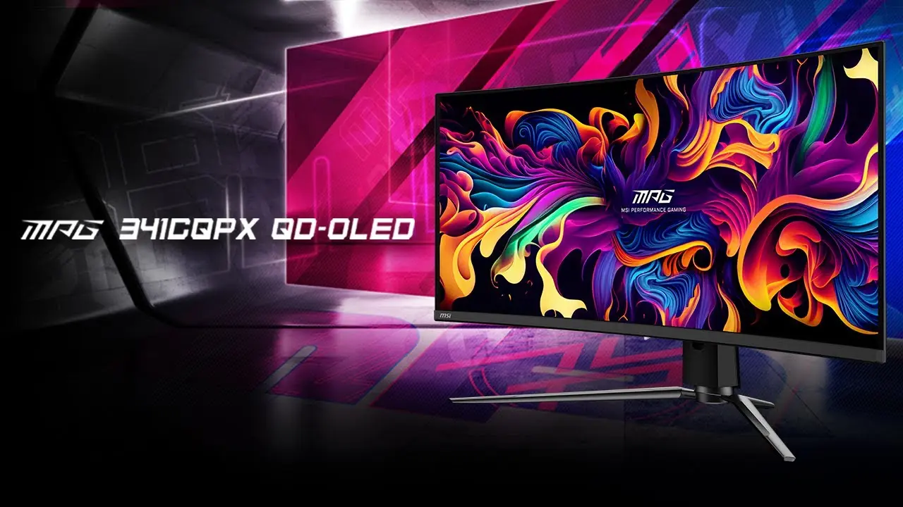 MSI MPG 341CQPX QD-OLED 34 吋曲面電競螢幕官方產品圖