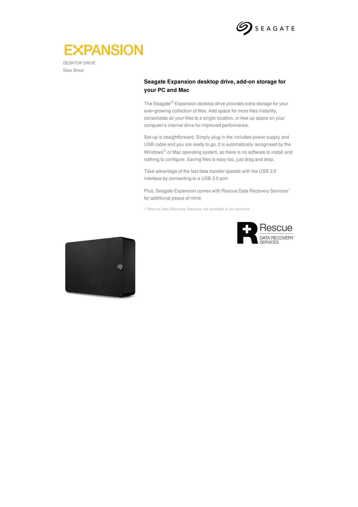 Seagate Expansion Desktop 8TB 官方產品圖