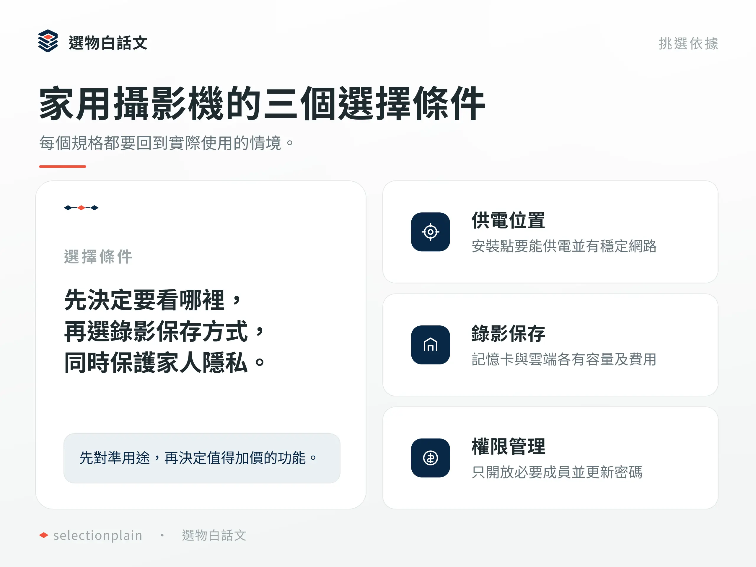 家用攝影機：了解三個不同使用條件對選購的影響