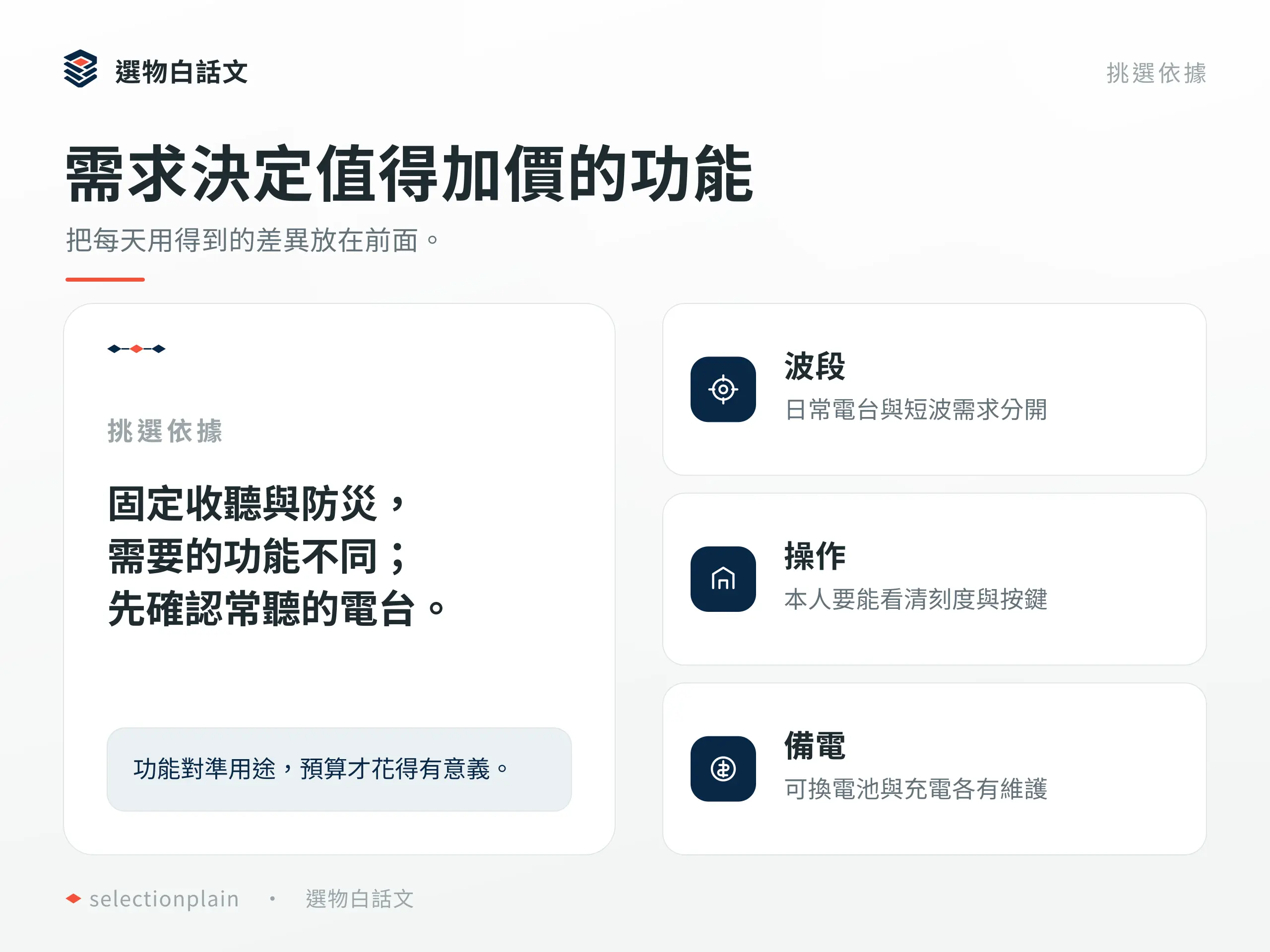 收音機推薦：需求決定值得加價的功能