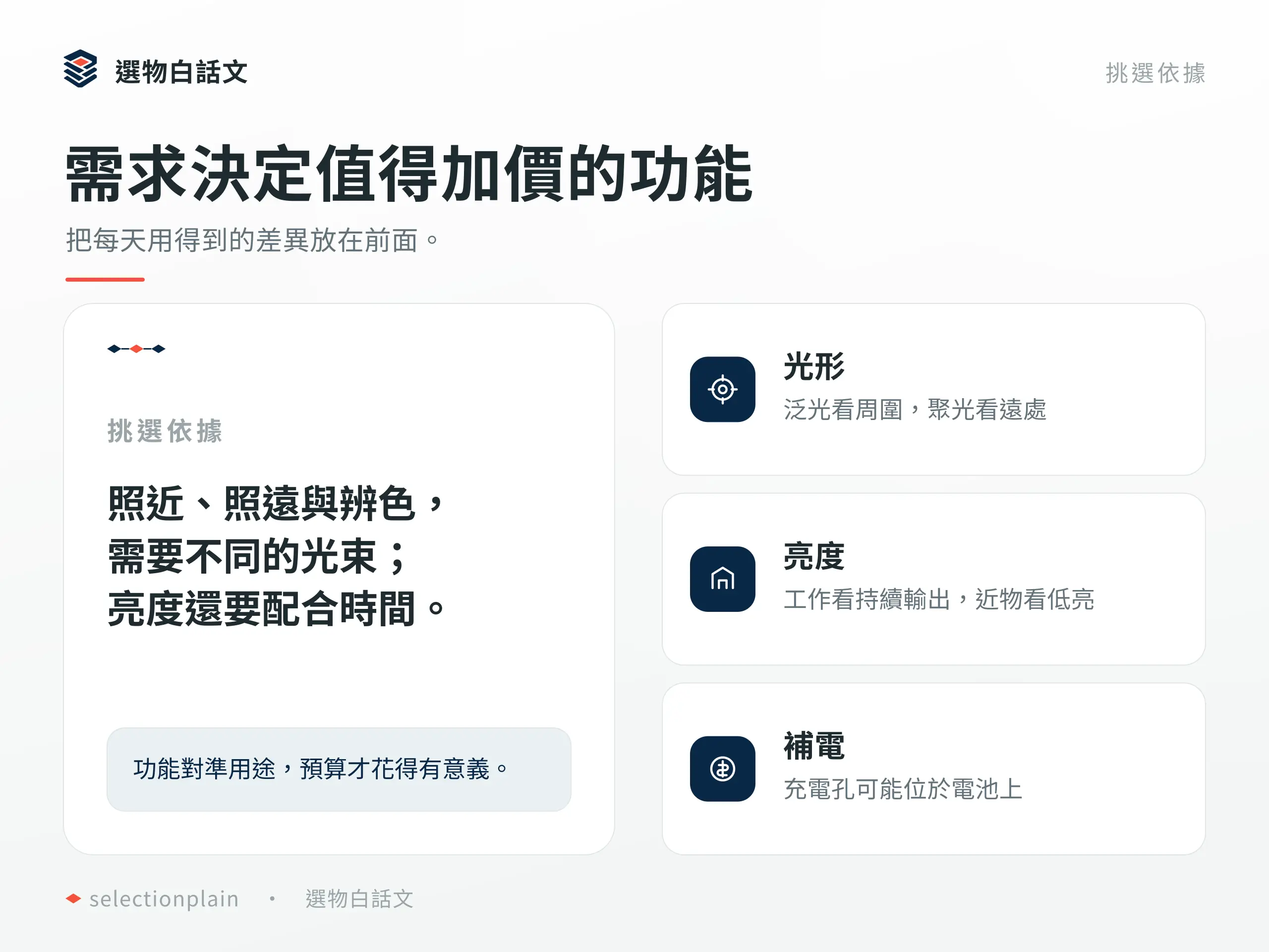 手電筒推薦：需求決定值得加價的功能