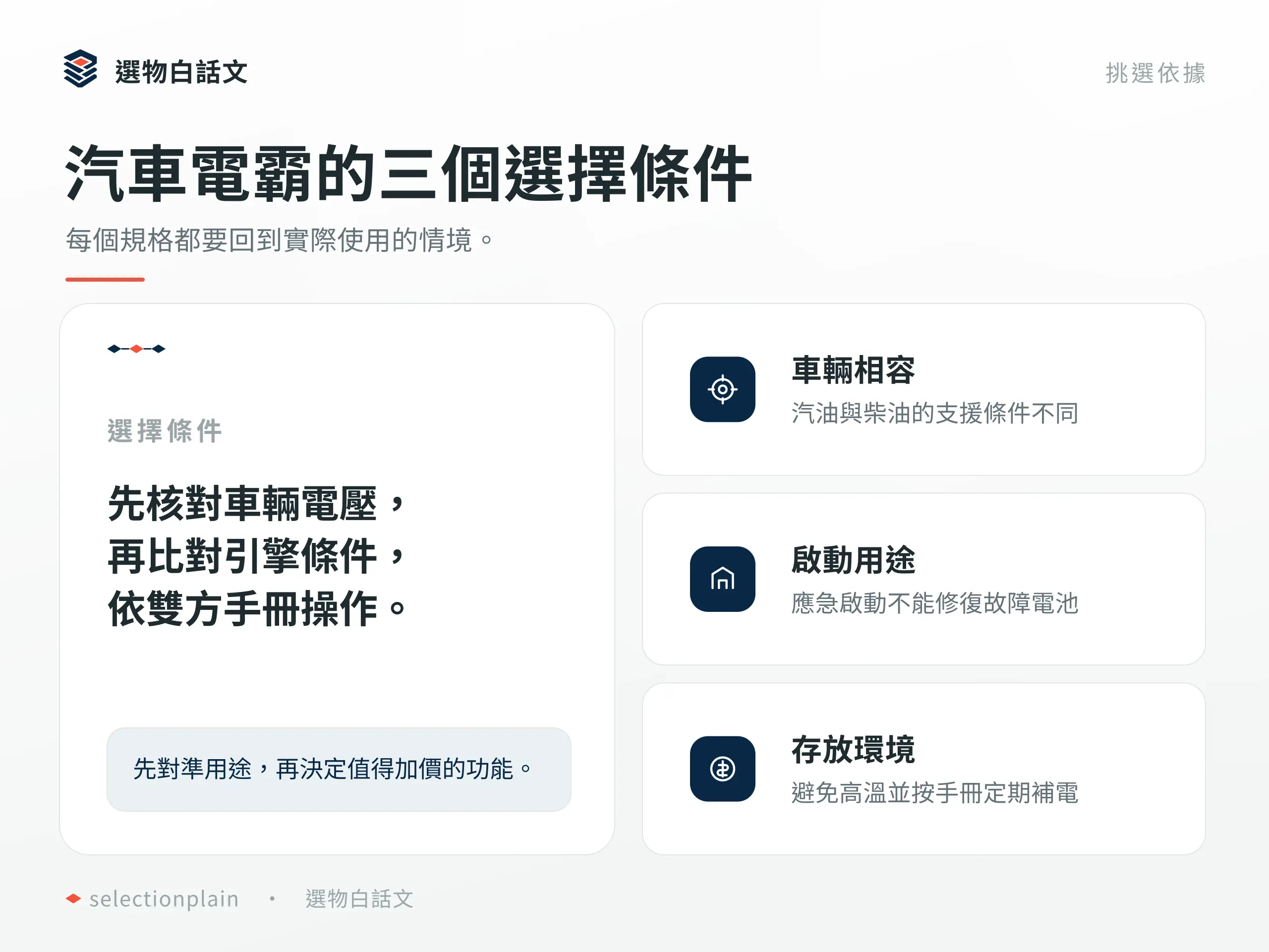 汽車電霸:了解三個不同使用條件對選購的影響
