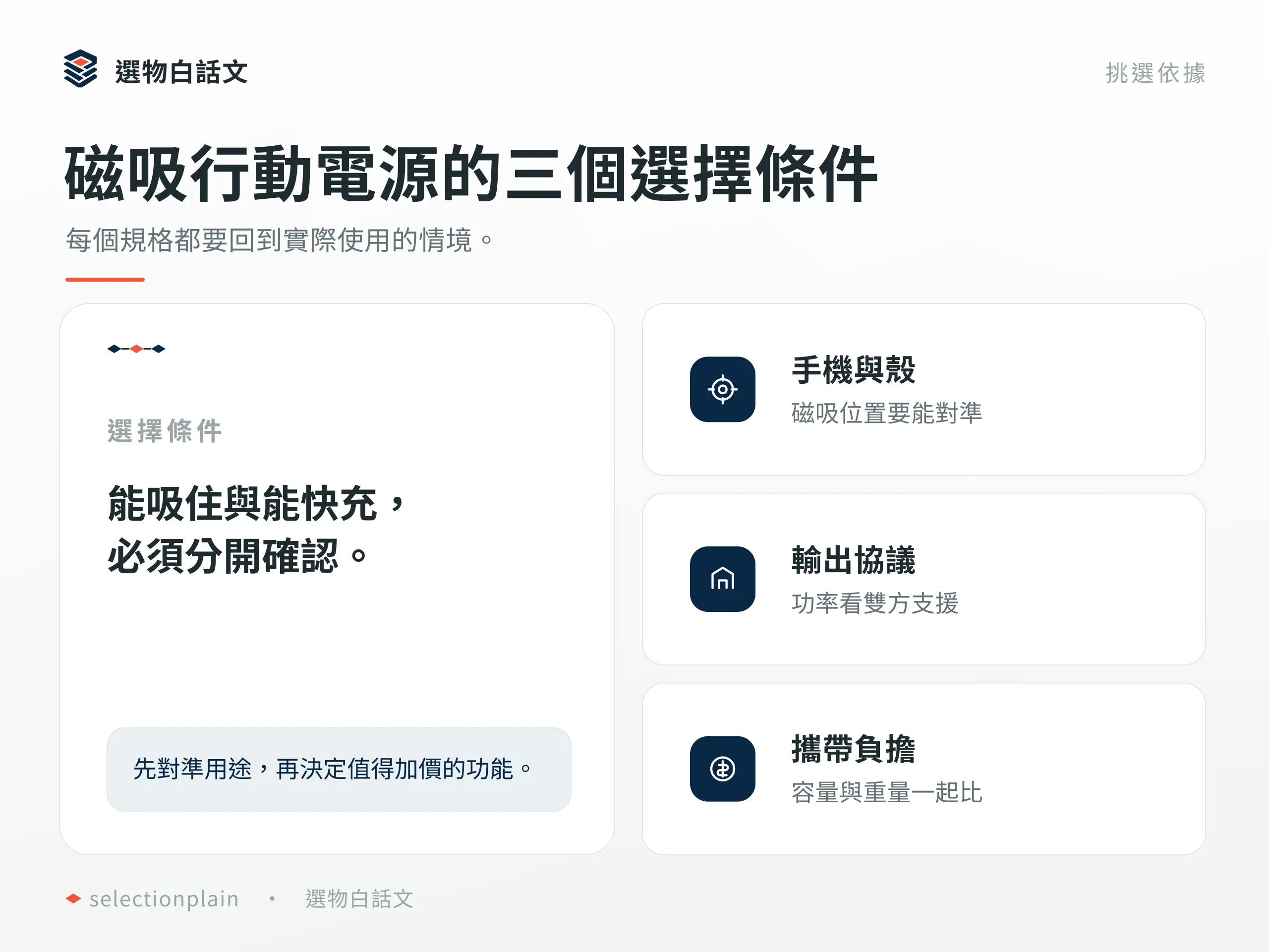磁吸行動電源：了解三個不同使用條件對選購的影響