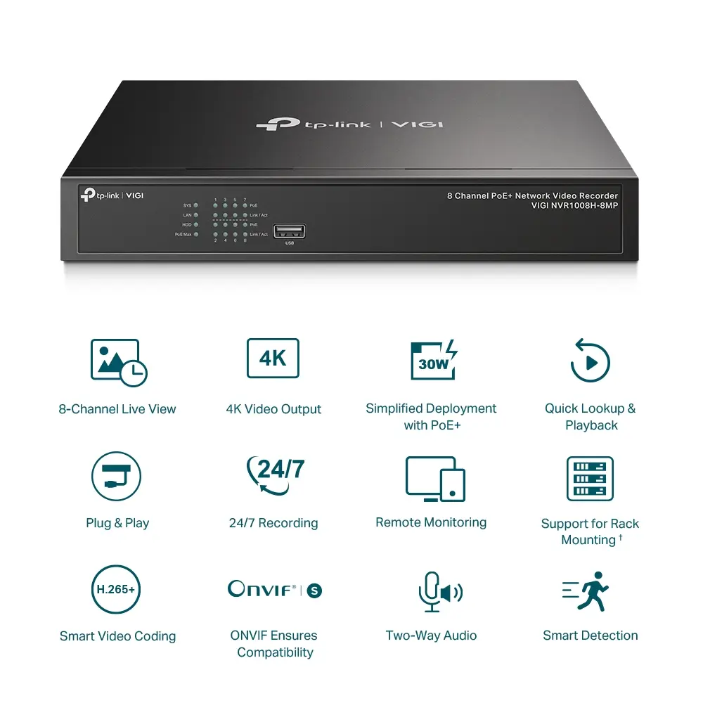 TP-Link VIGI NVR1008H-8MP 產品外觀