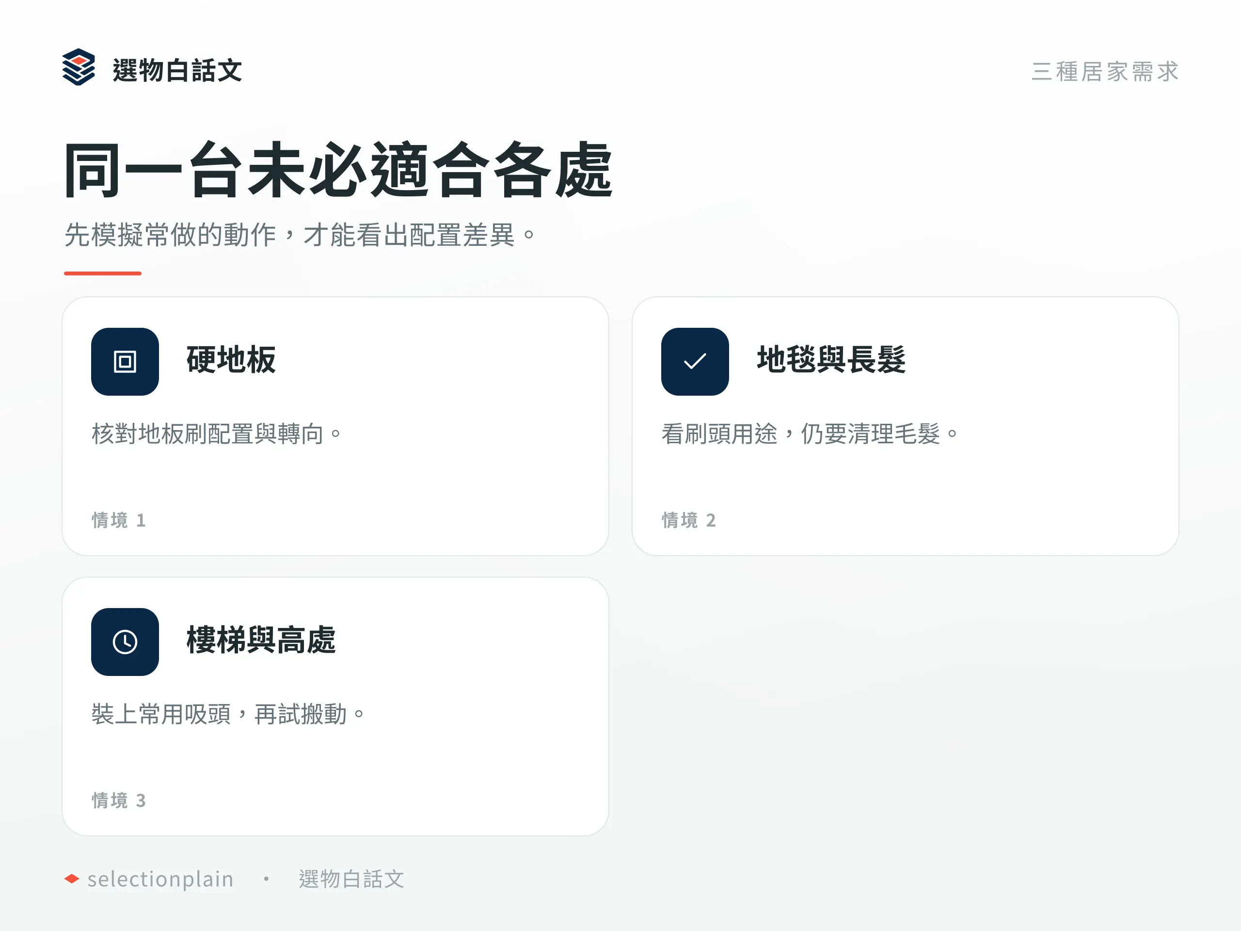 同一台未必適合各處：先模擬常做的動作，才能看出配置差異。